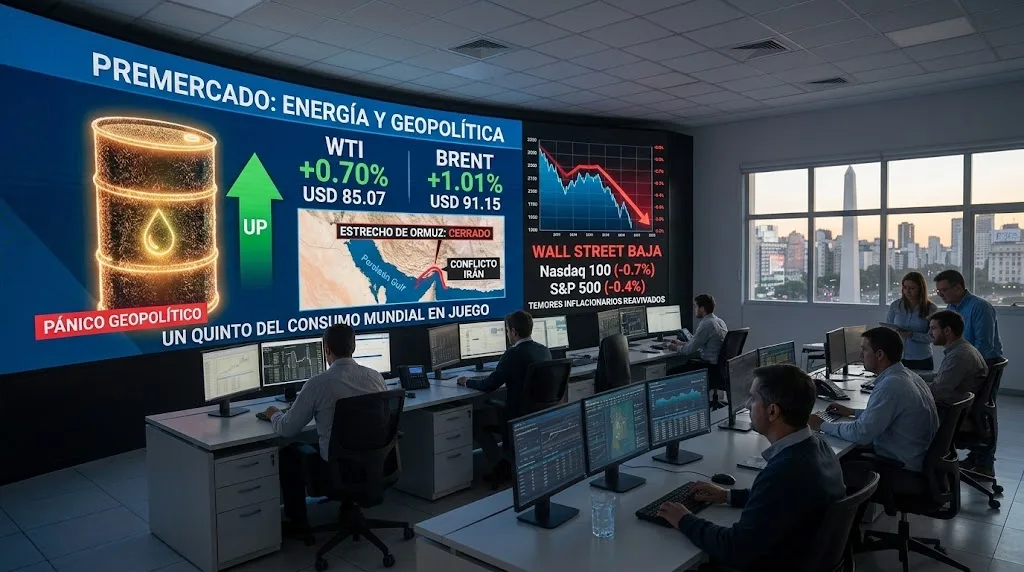 La tensión en Medio Oriente reimpulsa el crudo sobre USD 90 y condiciona a Wall Street