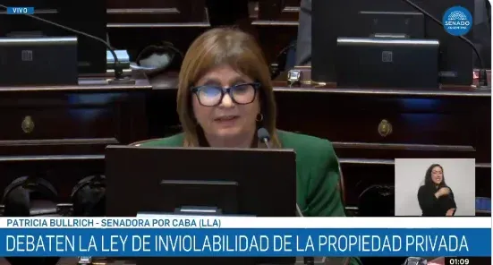 Bullrich criticó al peronismo por ventas de tierras fiscales y se cruzó con Capitanich en el Senado