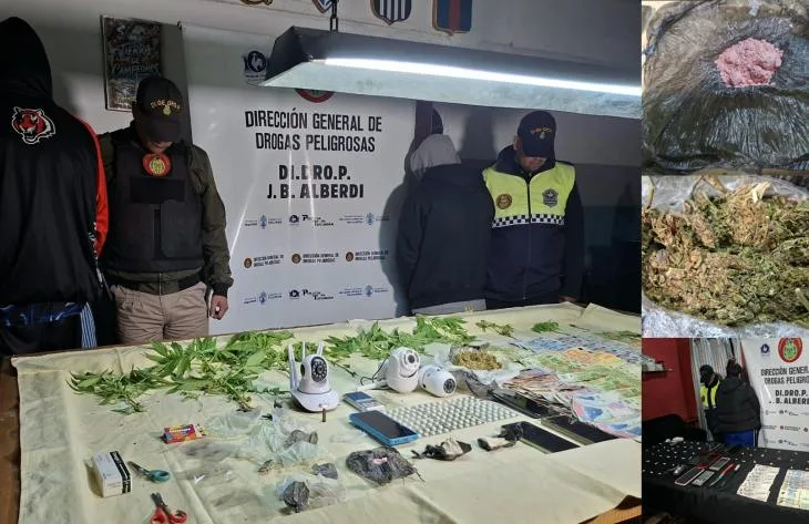 Tres aprehendidos y droga secuestrada en allanamientos en Aguilares